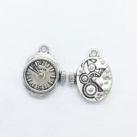 Zink Legierung Watch Anhänger, Zinklegierung, Wecker, antik silberfarben plattiert, 21x17x3mm, Bohrung:ca. 1mm, 100PCs/Tasche, verkauft von Tasche