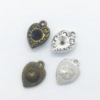 Zinklegierung Herz Anhänger, plattiert, keine, 13x9x3mm, Bohrung:ca. 1mm, 100PCs/Tasche, verkauft von Tasche