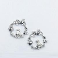 Zinc Alloy Hollow Pendants, antique silver color plated Approx 1mm 