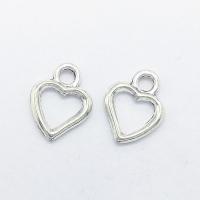 Colgantes de Aleación de Zinc en Forma de Corazón, chapado en color de plata antigua, hueco, 15x11x1.5mm, agujero:aproximado 2mm, 100PCs/Bolsa, Vendido por Bolsa