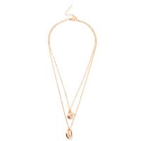 Collier en alliage de zinc, avec perle de plastique, Placage, Double couche & bijoux de mode & pour femme, plus de couleurs à choisir, 10mm*10mm,18mm*10mm Environ 17.9 pouce, Vendu par brin