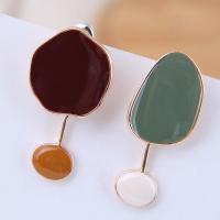 Zinc Alloy Asymmetric Earrings, with enamel, stainless steel post pin, plated, for woman 32*17mm, 35*14mm 