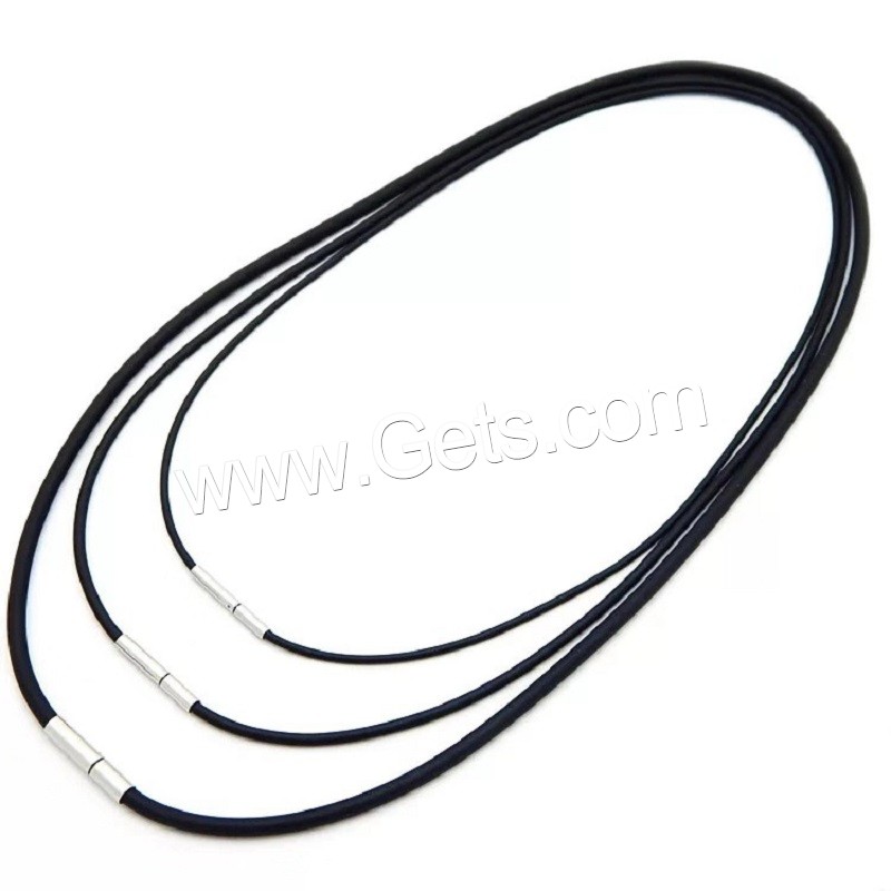 Cordón de PVC Collar de cadena, con acero inoxidable, unisexo, Negro, 10Strandfilamento/Grupo, Vendido por Grupo