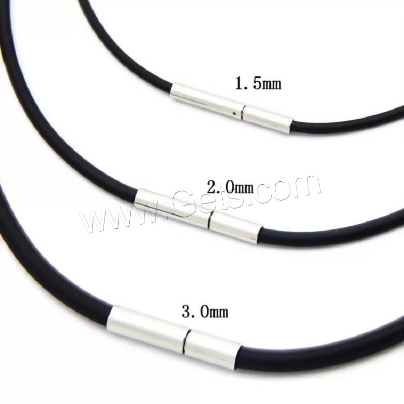 Corde en PVC chaîne de collier, avec acier inoxydable, unisexe, noire, 10brintoron/lot, Vendu par lot