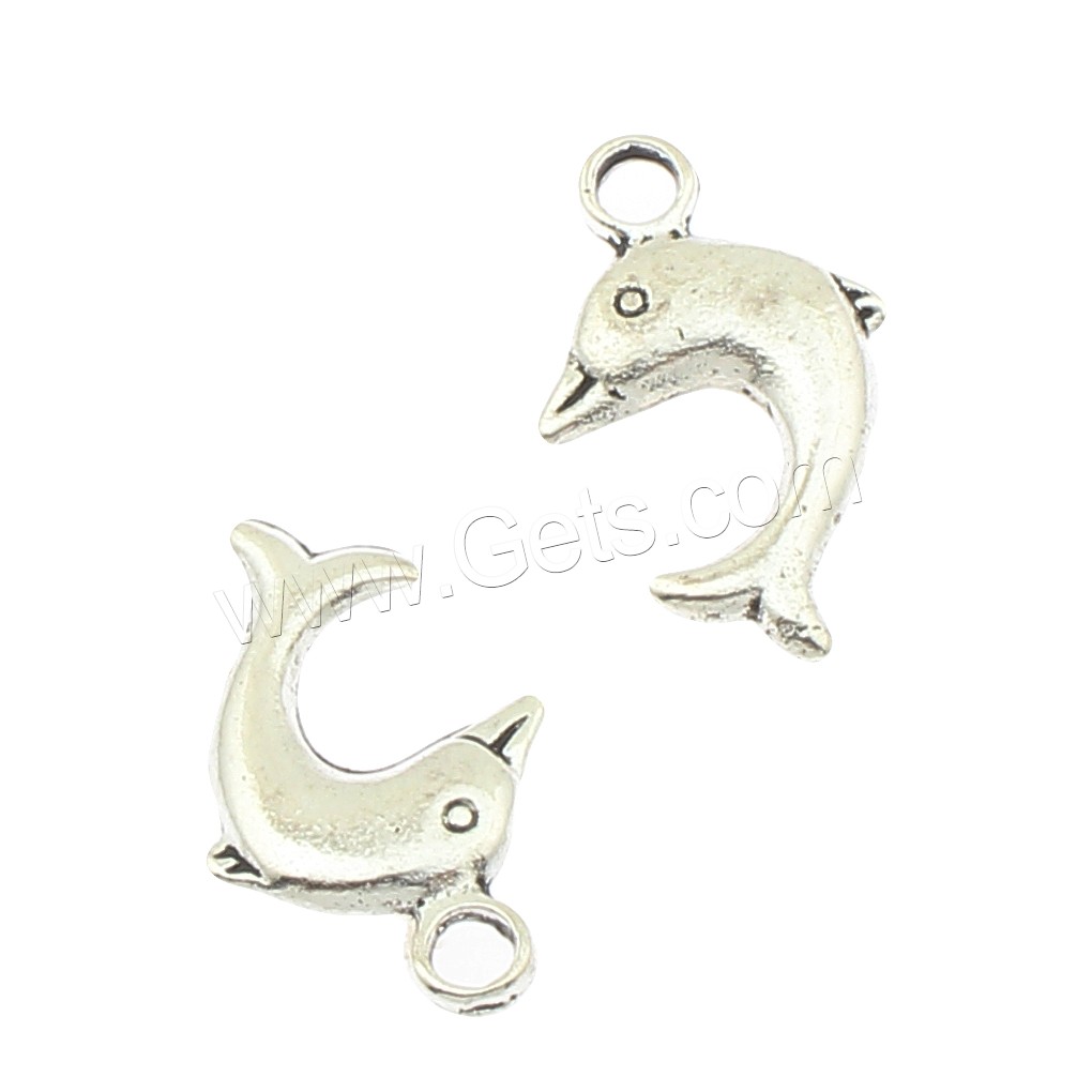 Pendentifs animaux en alliage de zinc, poisson, Placage, grand trou, plus de couleurs à choisir, 13x21x3mm, Trou:Environ 3mm, Environ 380PC/sac, Vendu par sac