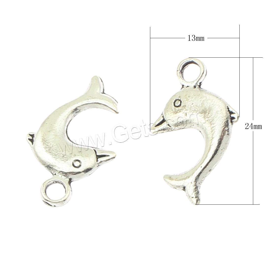 Pendentifs animaux en alliage de zinc, poisson, Placage, grand trou, plus de couleurs à choisir, 13x21x3mm, Trou:Environ 3mm, Environ 380PC/sac, Vendu par sac