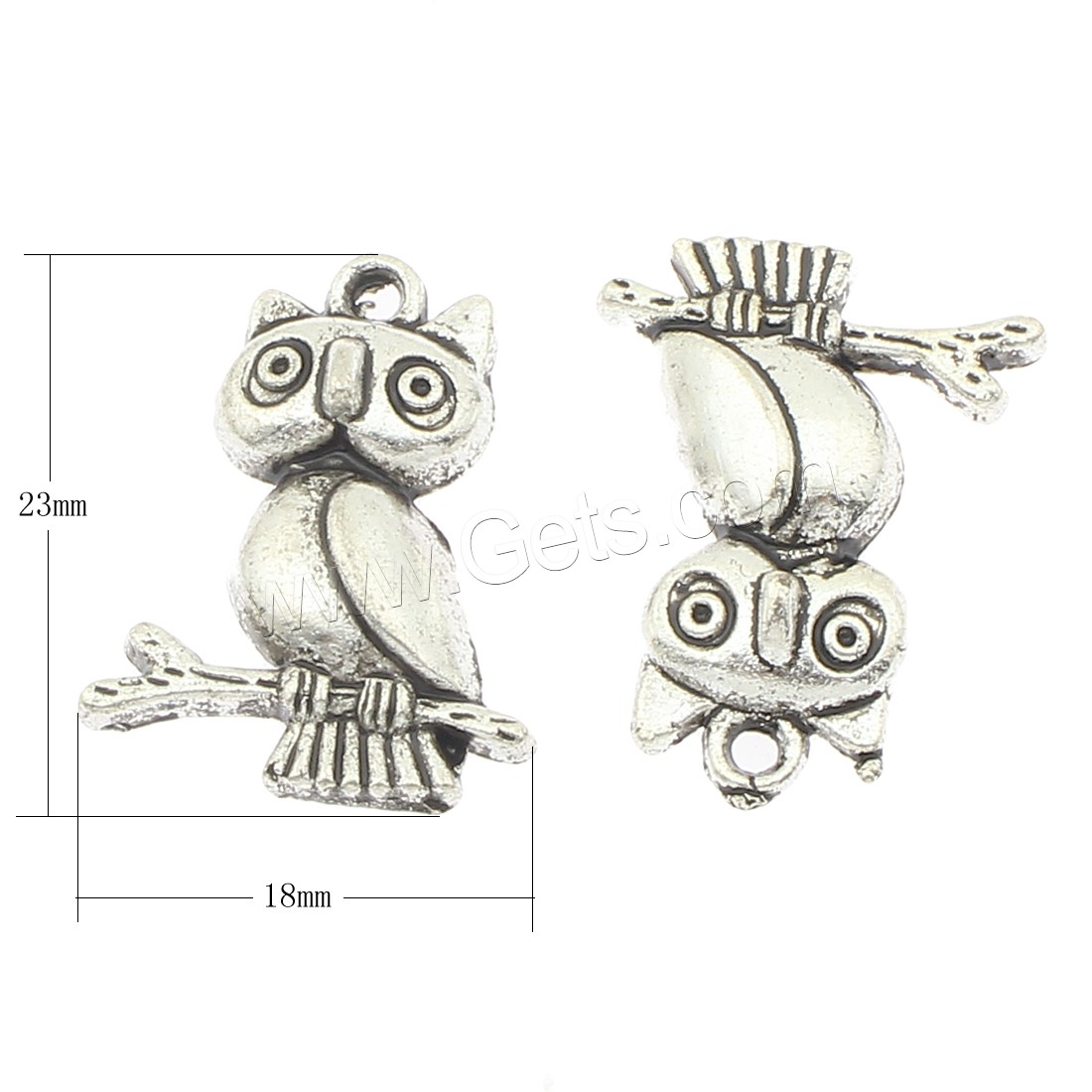 Pendentifs animaux en alliage de zinc, hibou, Placage, plus de couleurs à choisir, 18x23x5mm, Trou:Environ 2mm, Environ 250PC/sac, Vendu par sac