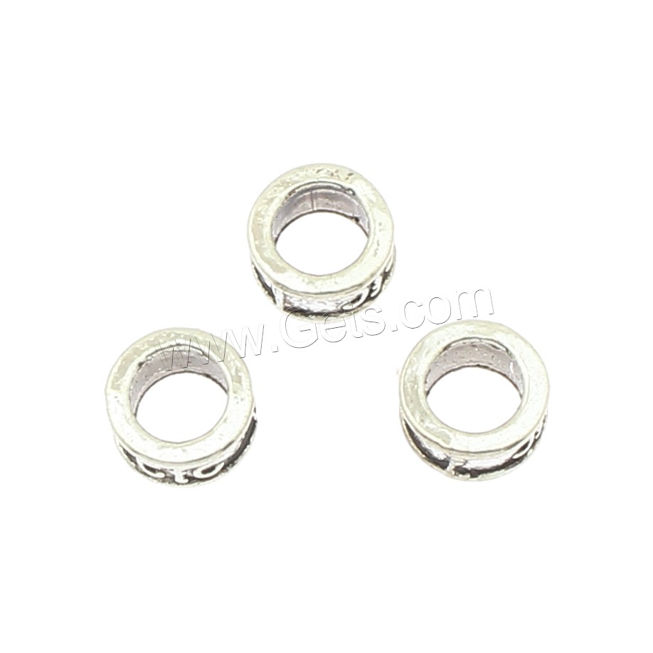 Perles de gros trou en alliage de zinc, Rond, Placage, grand trou, plus de couleurs à choisir, 8x4x8mm, Trou:Environ 5mm, Environ 830PC/sac, Vendu par sac