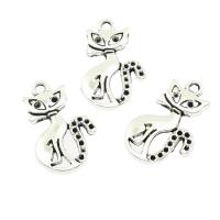 Colgantes Animales de Aleación de Zinc, Gato, chapado, más colores para la opción, 17x21x3mm, agujero:aproximado 2mm, aproximado 295PCs/Bolsa, Vendido por Bolsa