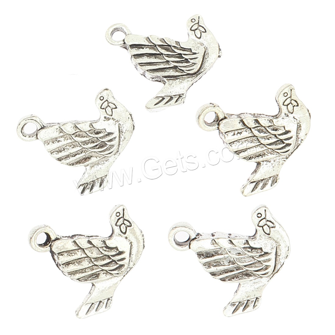 Colgantes Animales de Aleación de Zinc, Paloma, chapado, más colores para la opción, 20x19x3mm, agujero:aproximado 2mm, aproximado 280PCs/Bolsa, Vendido por Bolsa