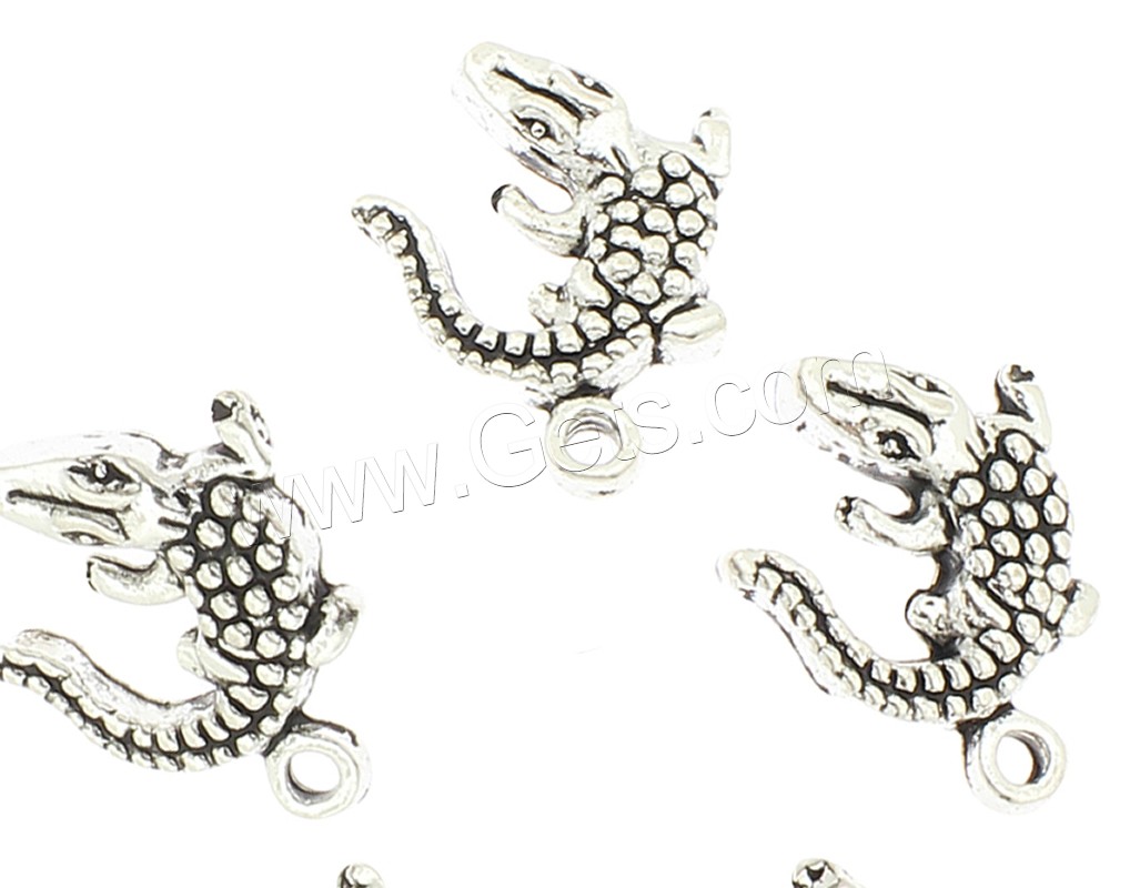 Zinklegierung Tier Anhänger, Krokodil, plattiert, keine, 13x17x3mm, Bohrung:ca. 2mm, ca. 360PCs/Tasche, verkauft von Tasche