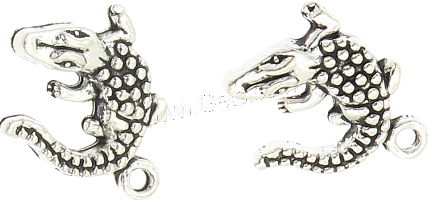 Zinklegierung Tier Anhänger, Krokodil, plattiert, keine, 13x17x3mm, Bohrung:ca. 2mm, ca. 360PCs/Tasche, verkauft von Tasche