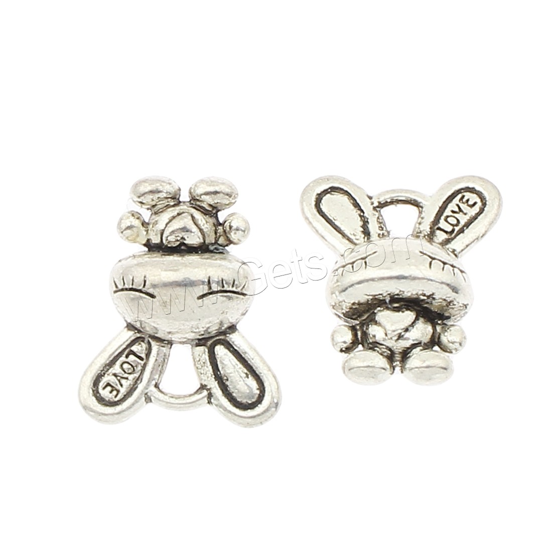 Zinklegierung Tier Anhänger, Hase, plattiert, keine, 14x17x7mm, ca. 320PCs/Tasche, verkauft von Tasche