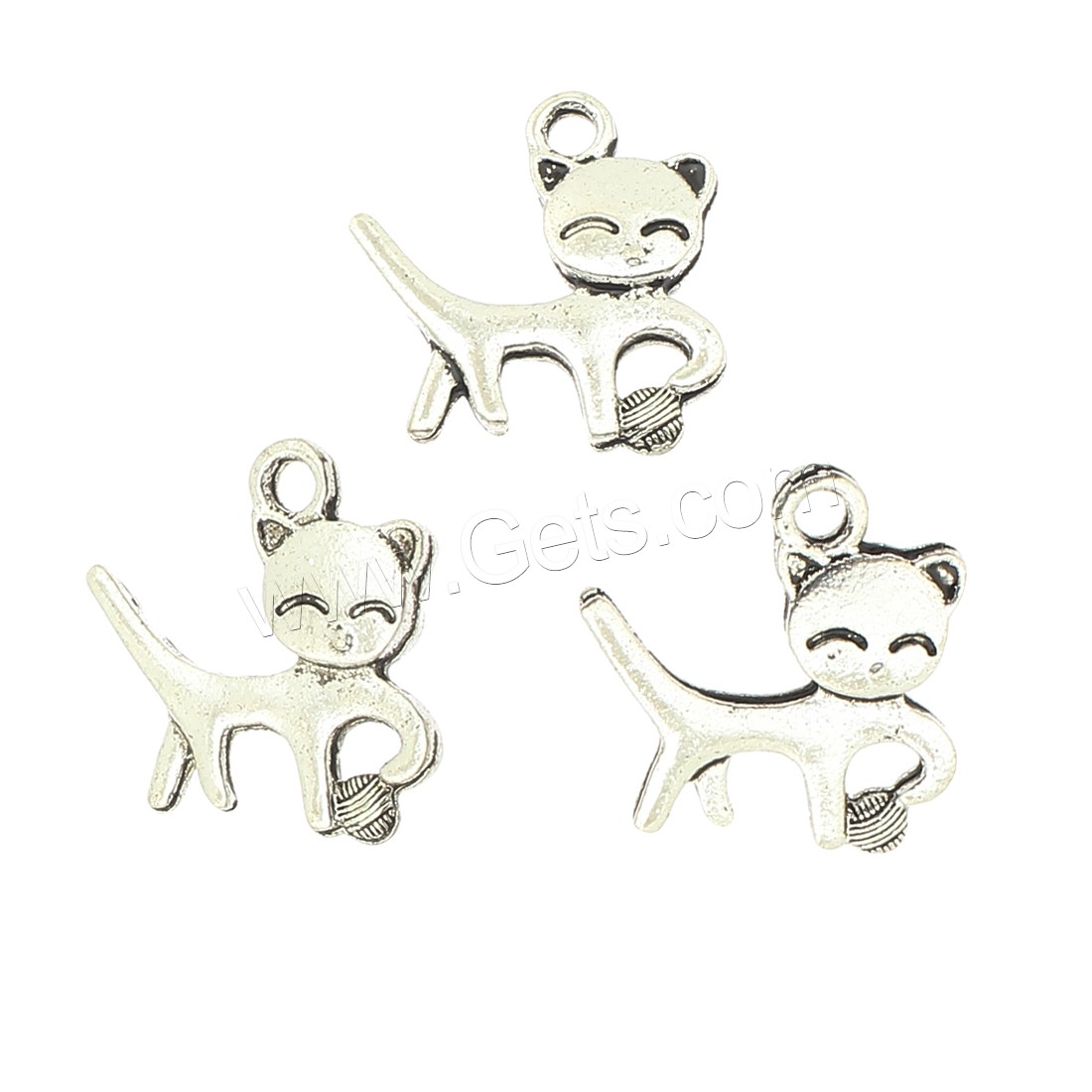 Colgantes Animales de Aleación de Zinc, Gato, chapado, más colores para la opción, 20x19x3mm, agujero:aproximado 2mm, aproximado 270PCs/Bolsa, Vendido por Bolsa