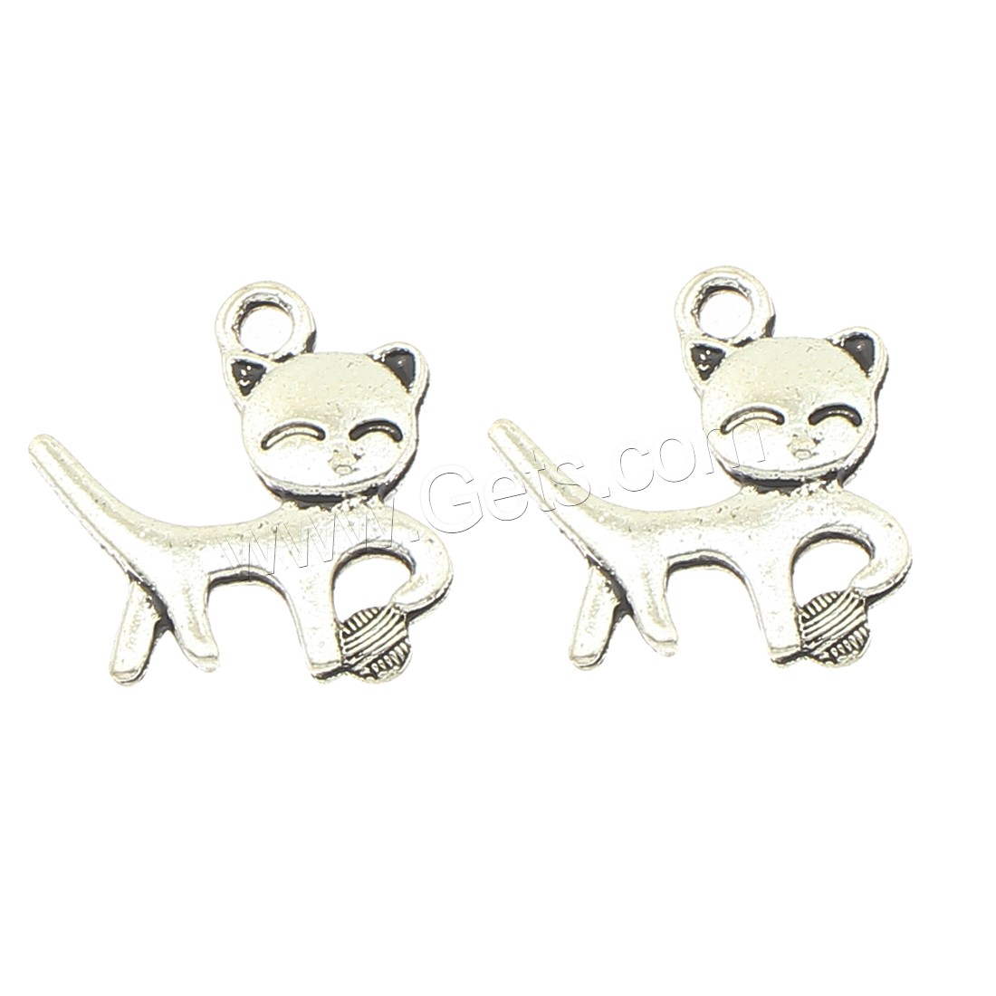 Colgantes Animales de Aleación de Zinc, Gato, chapado, más colores para la opción, 20x19x3mm, agujero:aproximado 2mm, aproximado 270PCs/Bolsa, Vendido por Bolsa