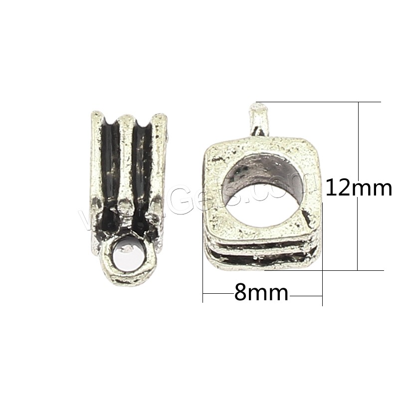 Zinklegierung Stiftöse Perlen, plattiert, keine, 8x12x5mm, Bohrung:ca. 2mm, ca. 450PCs/Tasche, verkauft von Tasche