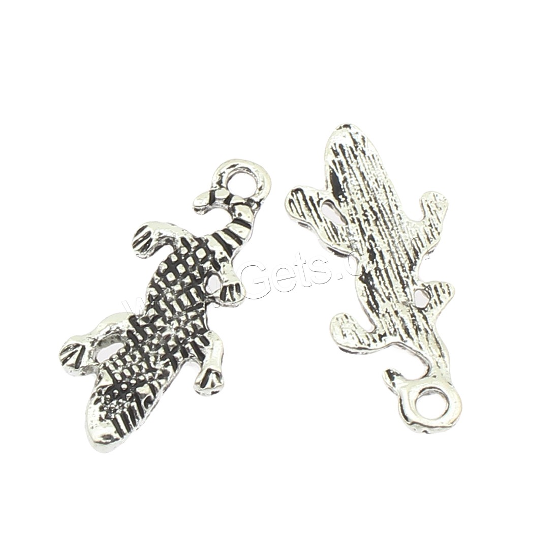 Colgantes Animales de Aleación de Zinc, Cocodrilo, chapado, más colores para la opción, 11x26x2mm, agujero:aproximado 2mm, aproximado 450PCs/Bolsa, Vendido por Bolsa