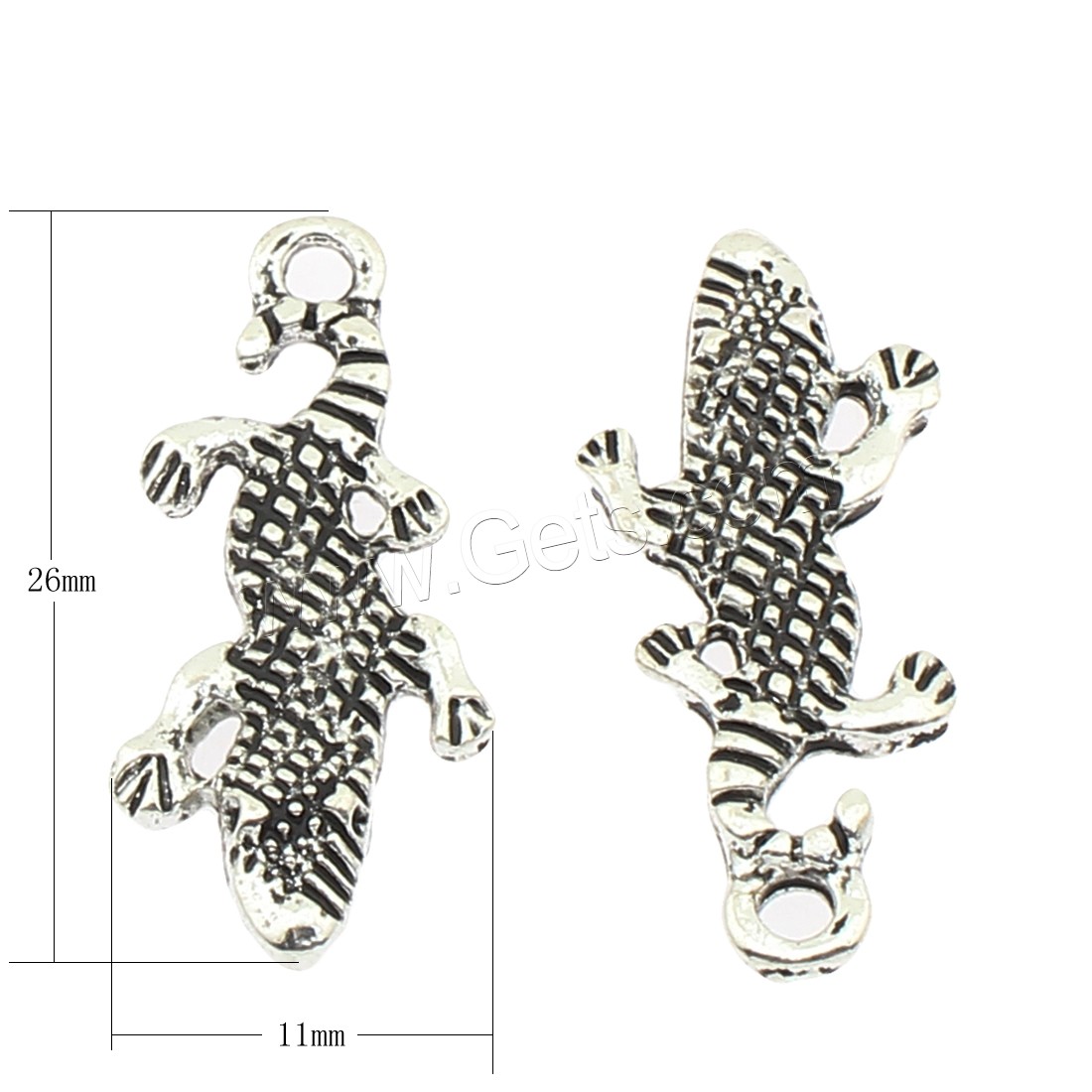 Colgantes Animales de Aleación de Zinc, Cocodrilo, chapado, más colores para la opción, 11x26x2mm, agujero:aproximado 2mm, aproximado 450PCs/Bolsa, Vendido por Bolsa