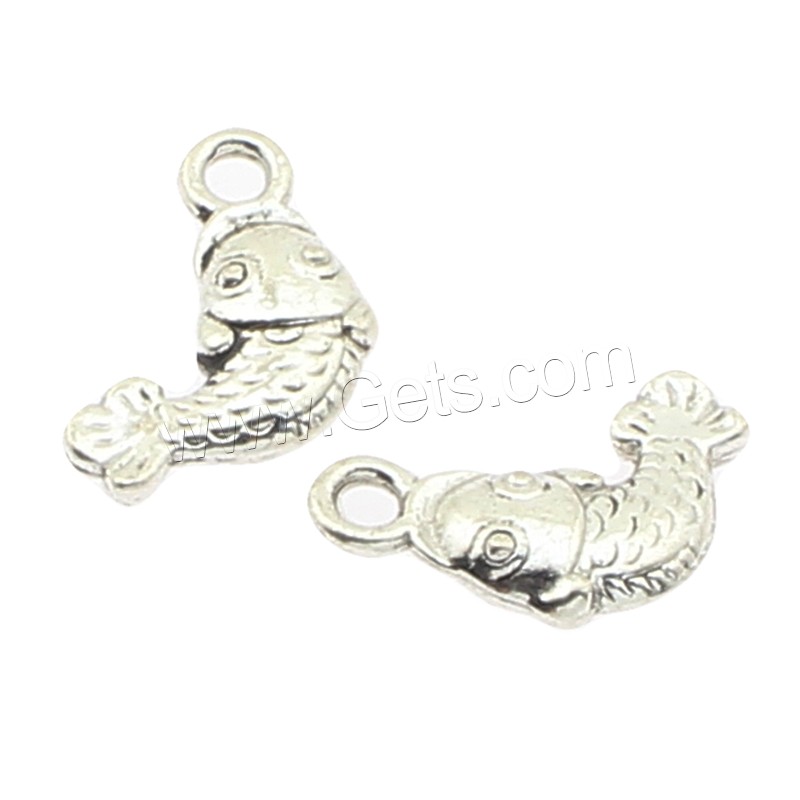 Zinklegierung Tier Anhänger, Fisch, plattiert, keine, 9x16x3mm, Bohrung:ca. 2mm, ca. 500PCs/Tasche, verkauft von Tasche