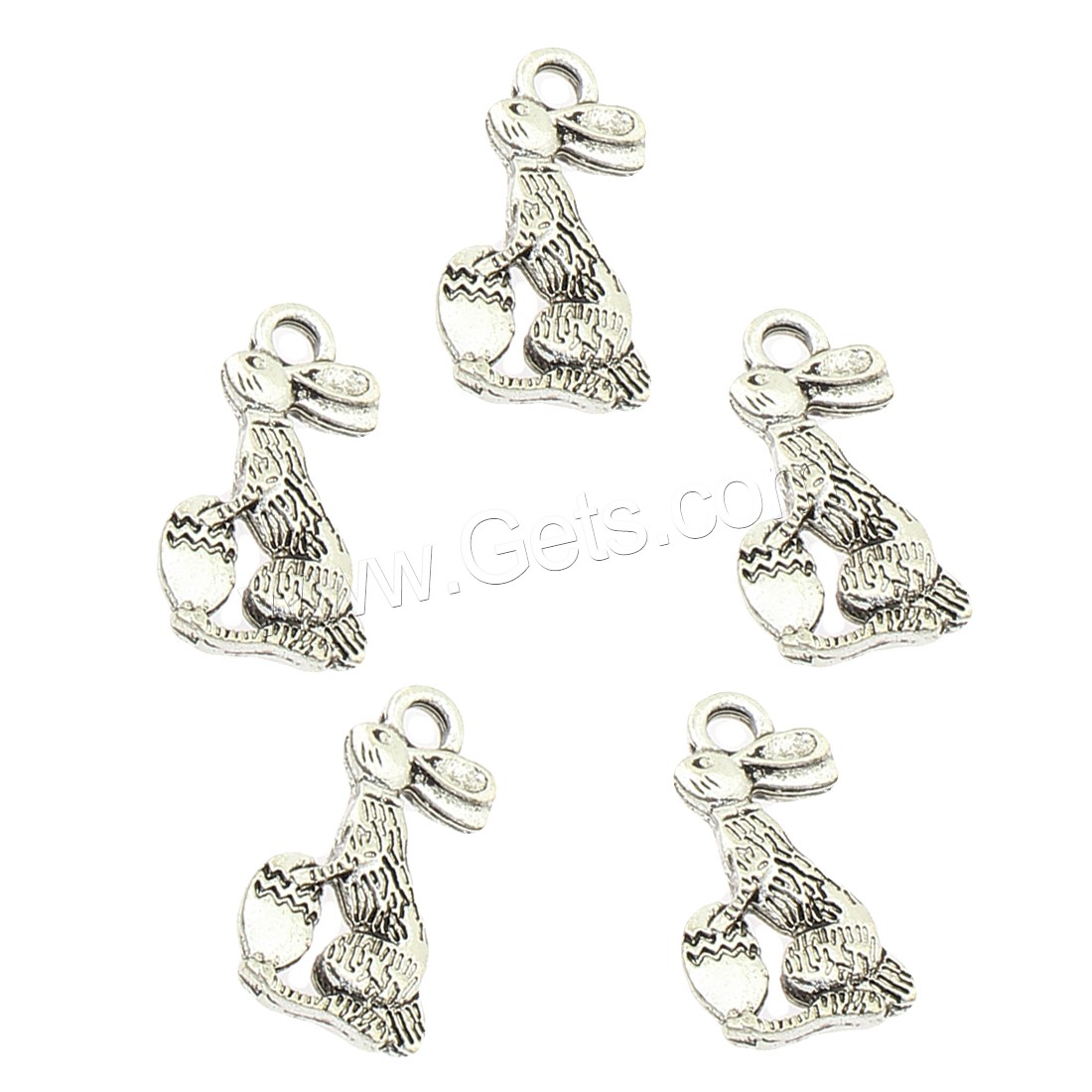 Zinklegierung Tier Anhänger, Hase, plattiert, keine, 11x18x3mm, Bohrung:ca. 2mm, ca. 380PCs/Tasche, verkauft von Tasche