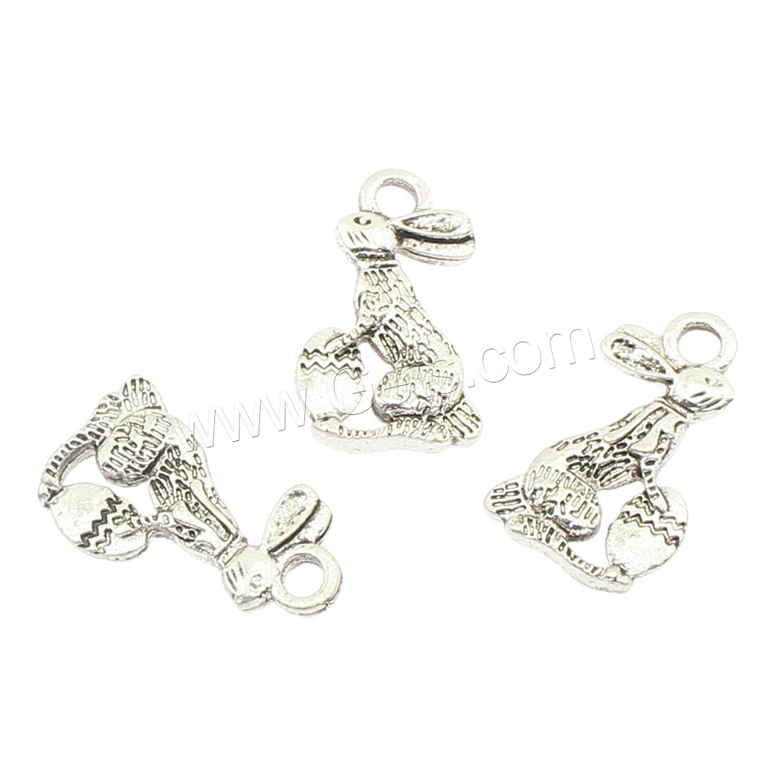 Zinklegierung Tier Anhänger, Hase, plattiert, keine, 11x18x3mm, Bohrung:ca. 2mm, ca. 380PCs/Tasche, verkauft von Tasche