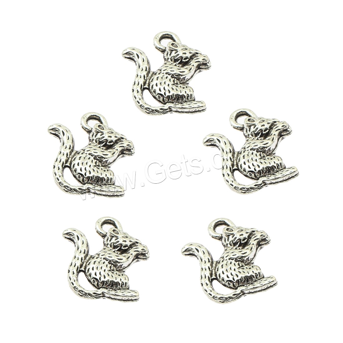 Zinklegierung Tier Anhänger, Maus, plattiert, keine, 13x15x4mm, Bohrung:ca. 2mm, ca. 350PCs/Tasche, verkauft von Tasche