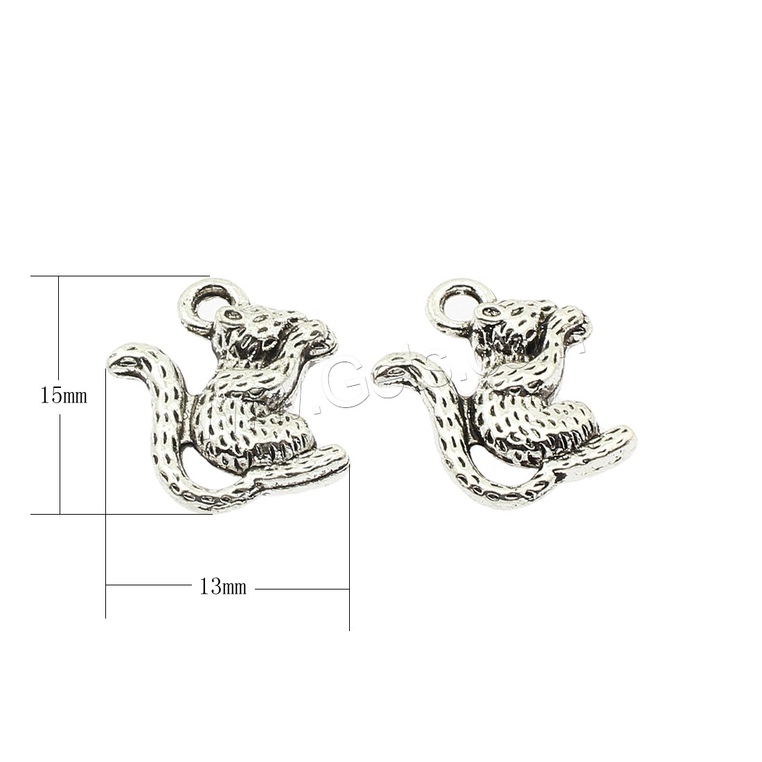 Zinklegierung Tier Anhänger, Maus, plattiert, keine, 13x15x4mm, Bohrung:ca. 2mm, ca. 350PCs/Tasche, verkauft von Tasche