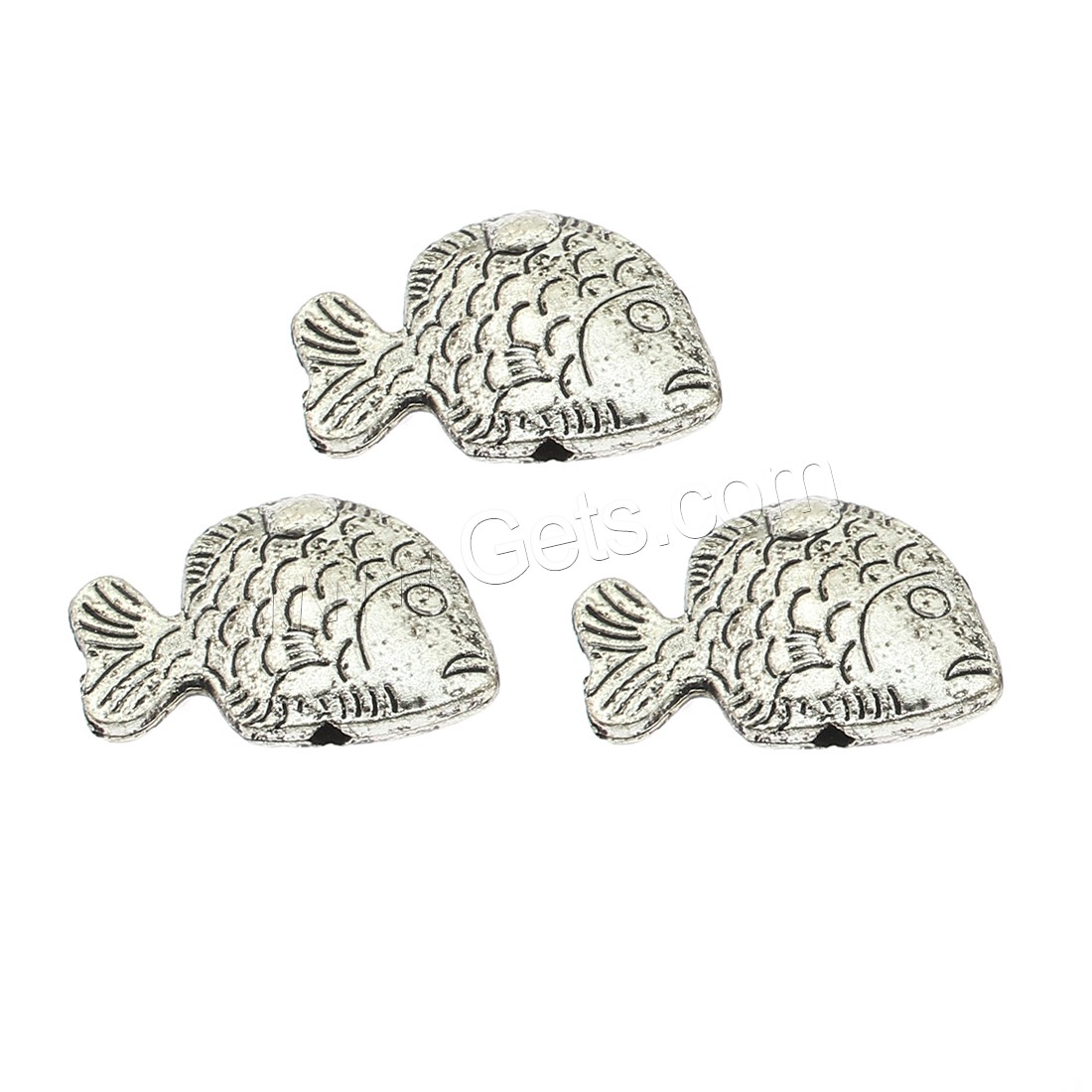 Zinklegierung Tier Perlen, Fisch, plattiert, keine, 21x16x6mm, Bohrung:ca. 2mm, ca. 160PCs/Tasche, verkauft von Tasche