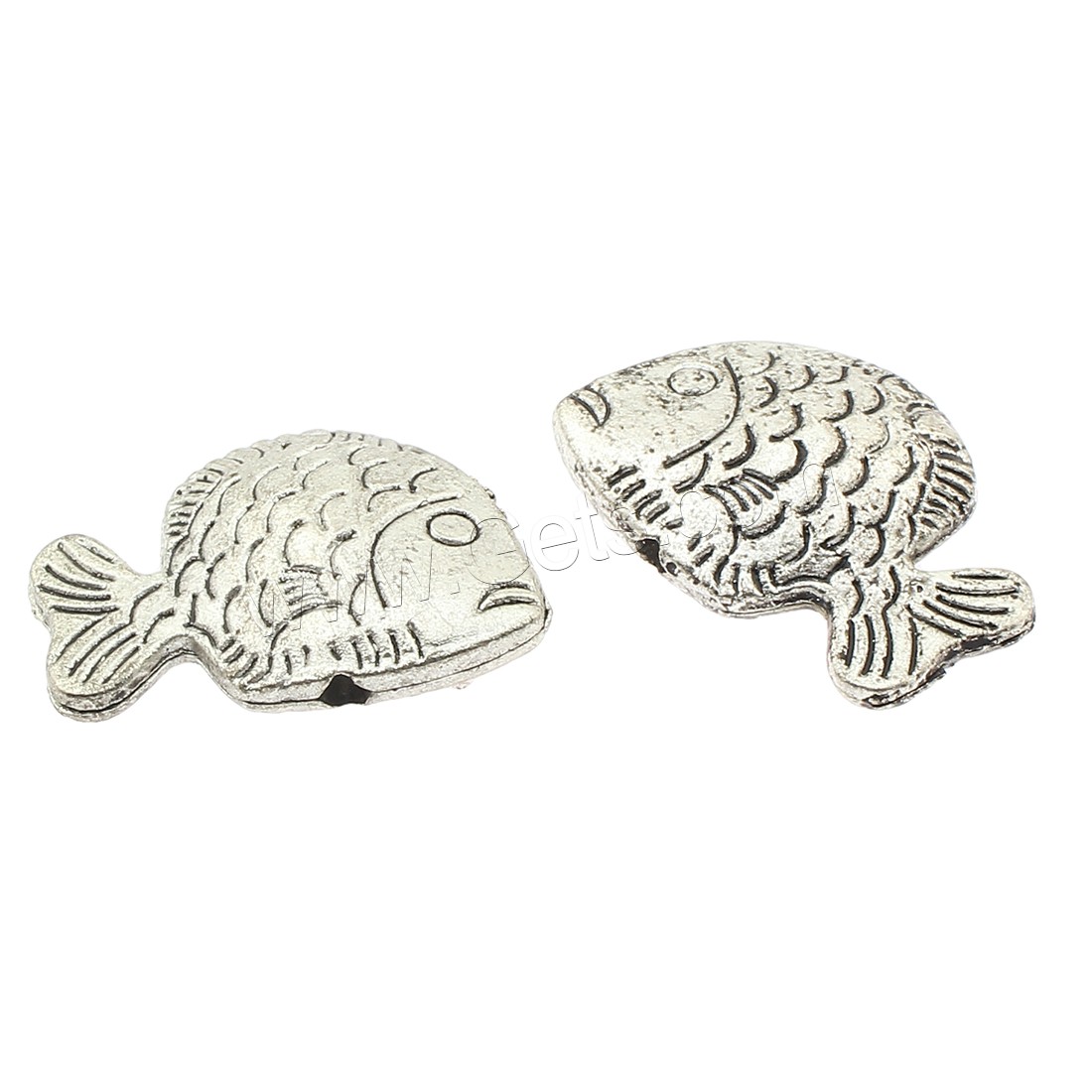 Zinklegierung Tier Perlen, Fisch, plattiert, keine, 21x16x6mm, Bohrung:ca. 2mm, ca. 160PCs/Tasche, verkauft von Tasche