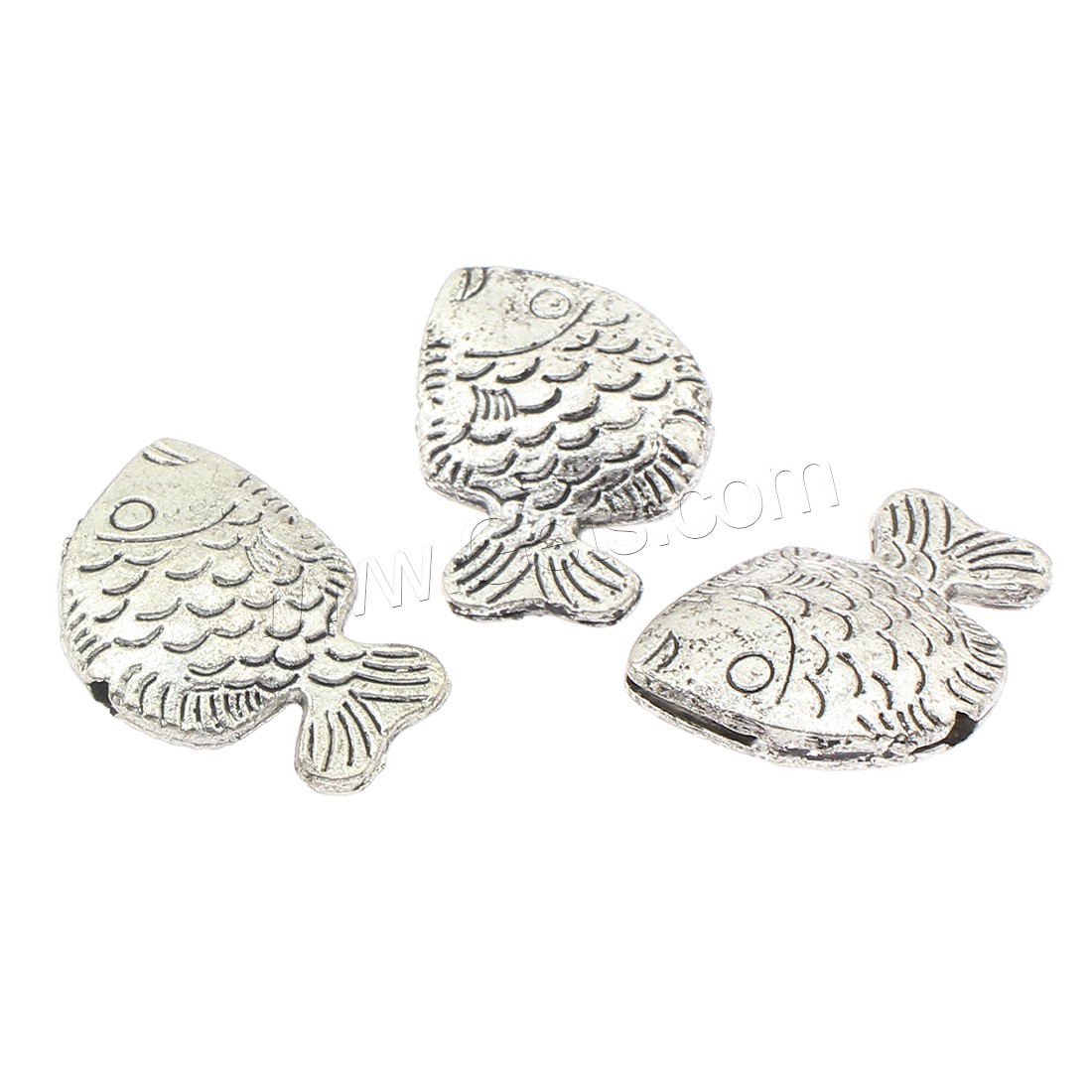 Zinklegierung Tier Perlen, Fisch, plattiert, keine, 21x16x6mm, Bohrung:ca. 2mm, ca. 160PCs/Tasche, verkauft von Tasche