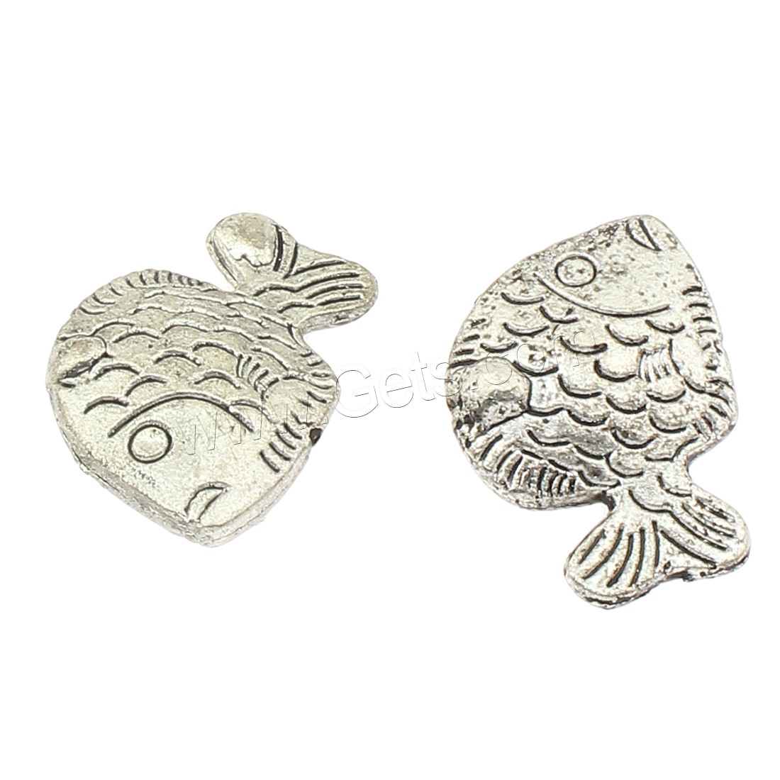 Zinklegierung Tier Perlen, Fisch, plattiert, keine, 21x16x6mm, Bohrung:ca. 2mm, ca. 160PCs/Tasche, verkauft von Tasche