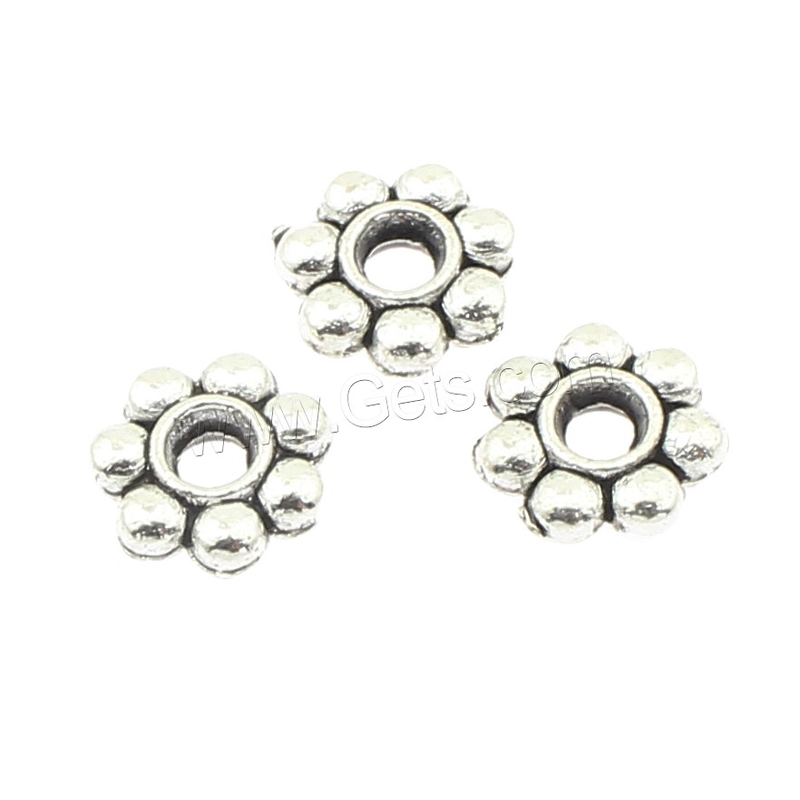 Zinc Alloy Spacer Beads, Flower, plated, more colors for choice, 8x8x2mm, Hole:Approx 2mm, Approx 1250PCs/Bag, Sold By Bag