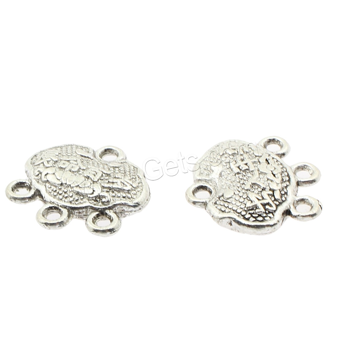 Conector de encanto de aleación de zinc, chapado, 1/3 aro, más colores para la opción, 14x14x4mm, agujero:aproximado 2mm, aproximado 350PCs/Bolsa, Vendido por Bolsa