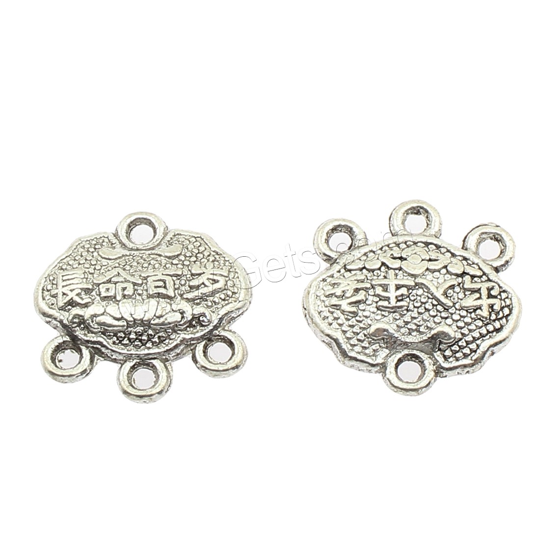 Conector de encanto de aleación de zinc, chapado, 1/3 aro, más colores para la opción, 14x14x4mm, agujero:aproximado 2mm, aproximado 350PCs/Bolsa, Vendido por Bolsa