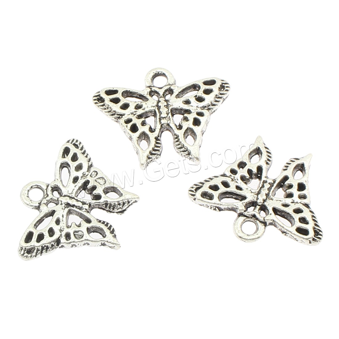 Zinklegierung Tier Anhänger, Schmetterling, plattiert, keine, 18x15x2mm, Bohrung:ca. 2mm, ca. 450PCs/Tasche, verkauft von Tasche