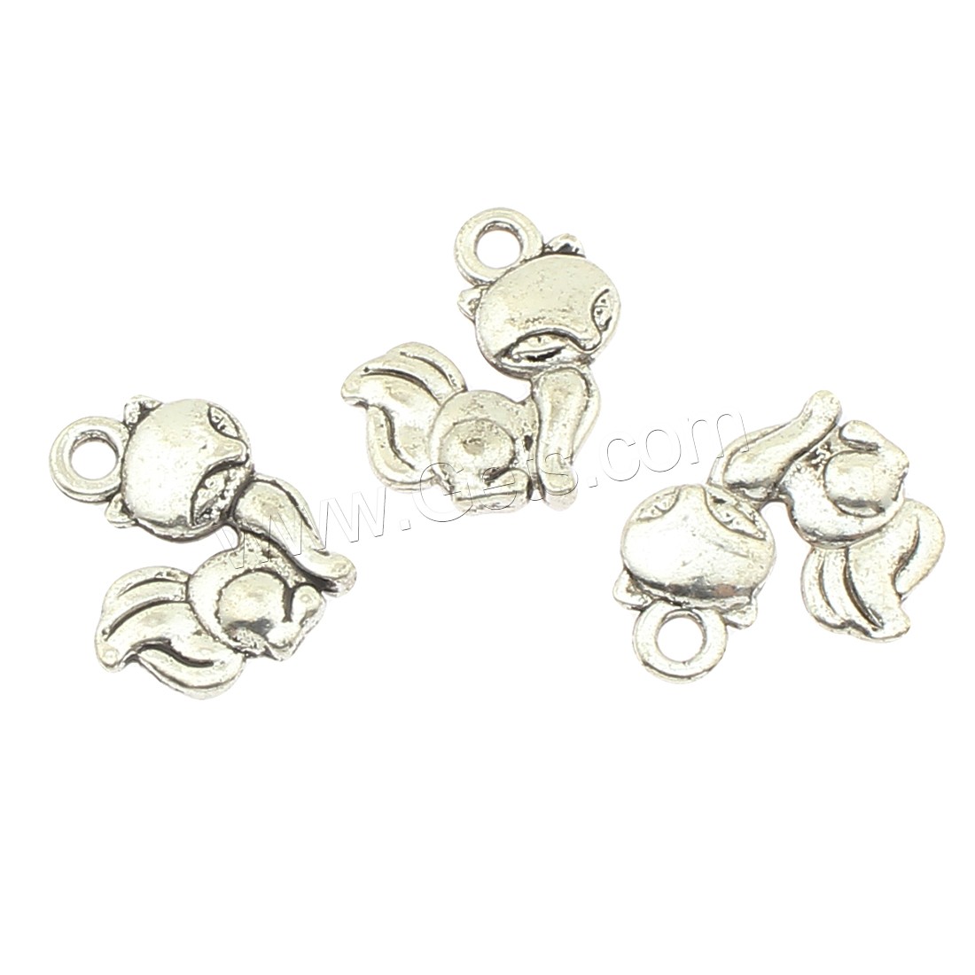 Zinklegierung Tier Anhänger, Fuchs, plattiert, keine, 12x15x3mm, Bohrung:ca. 2mm, ca. 450PCs/Tasche, verkauft von Tasche