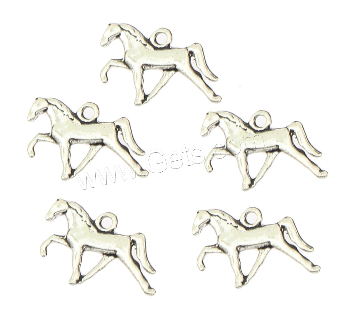 Zinklegierung Tier Anhänger, Pferd, plattiert, keine, 20x16x3mm, Bohrung:ca. 2mm, ca. 270PCs/Tasche, verkauft von Tasche