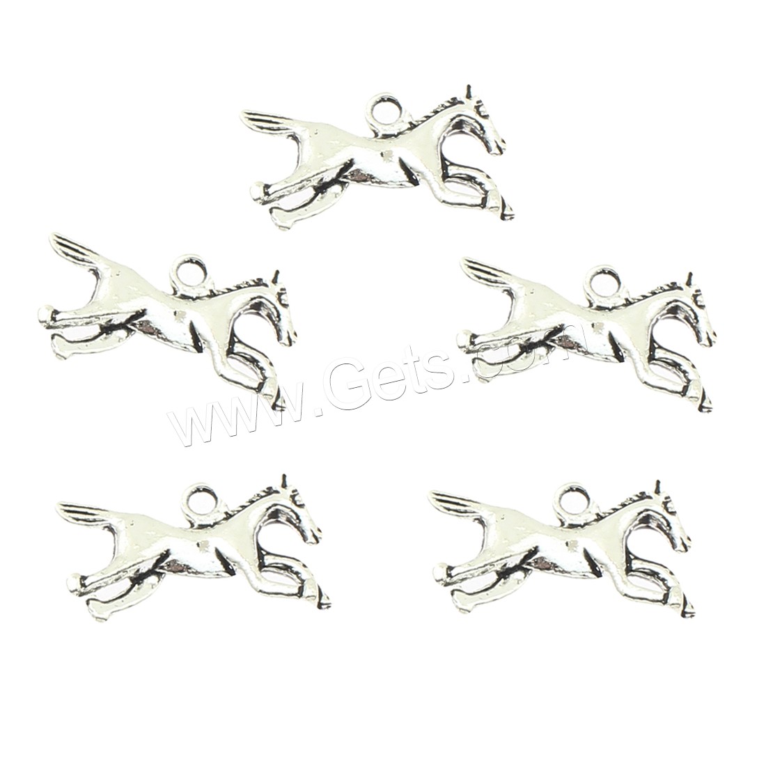 Zinklegierung Tier Anhänger, Pferd, plattiert, keine, 22x13x3mm, Bohrung:ca. 2mm, ca. 330PCs/Tasche, verkauft von Tasche