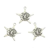 Zinc Alloy Star Pendant, plated, large hole Approx 4mm, Approx 