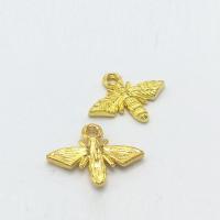 Colgantes Animales de Aleación de Zinc, Abeja, chapado en color dorado, 17x14x1.8mm, agujero:aproximado 2mm, 100PCs/Bolsa, Vendido por Bolsa