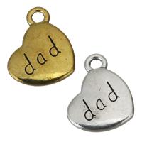 Zinc Alloy Heart Pendants, word dad, plated, enamel Approx 2mm 