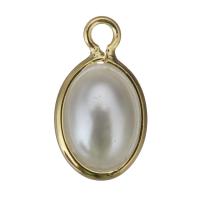 Resin Brass Pendants, with Resin Pearl, gold Approx 1.5mm 