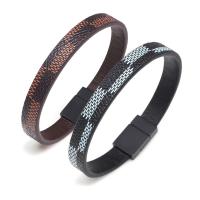 PU Leder Armband, mit Zinklegierung, plattiert, verschiedene Stile für Wahl & für den Menschen, keine, 210x10mm,210x5mm, verkauft von PC