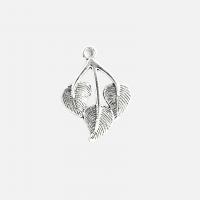 Pendentifs feuilles en alliage de zinc , Placage, styles différents pour le choix, argent Environ 2mm Vendu par lot