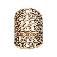 Zinc Alloy Finger Ring, gold color plated, for woman & hollow, US Ring 