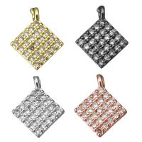 Cubic Zirconia Micro Pave Brass Pendant, Rhombus, plated, micro pave cubic zirconia Approx 1.5mm 