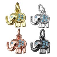 Animal Brass Pendants, Elephant, plated, micro pave cubic zirconia Approx 3mm 