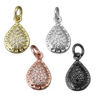 Cubic Zirconia Micro Pave Brass Pendant, Teardrop, plated, micro pave cubic zirconia Approx 3mm 