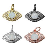 Cubic Zirconia Micro Pave Brass Pendant, Eye, plated, micro pave cubic zirconia Approx 3mm 