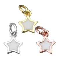 Brass Star Pendants, plated, enamel Approx 3mm 